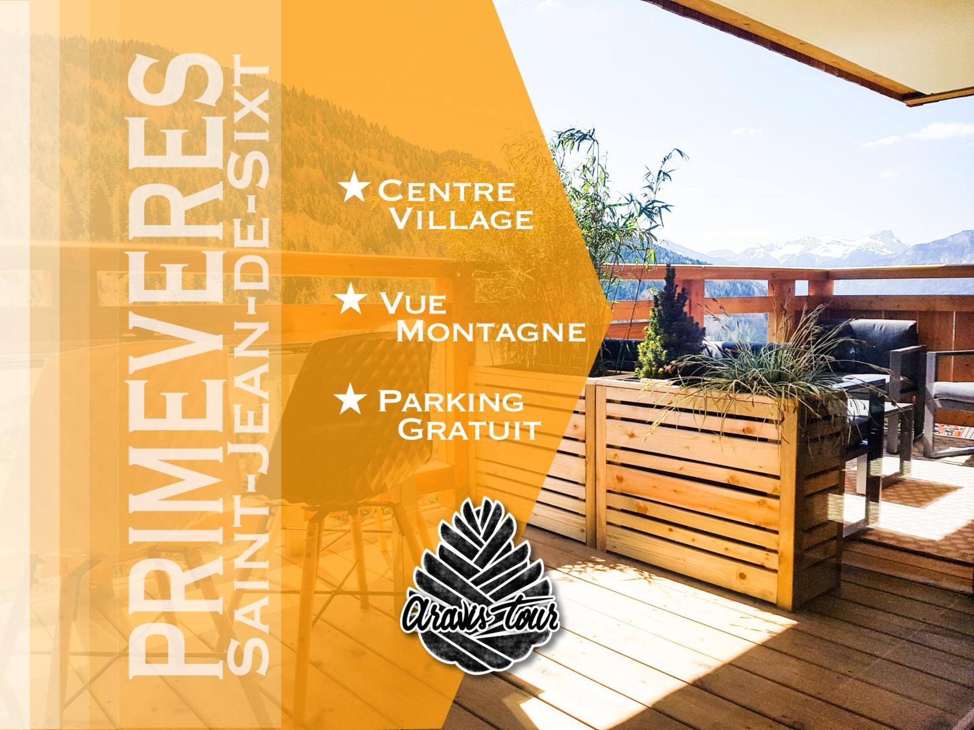 Appt Primeveres - Centre Village, Vue Montagne - Aravistour Saint-Jean-de-Sixt Exteriör bild